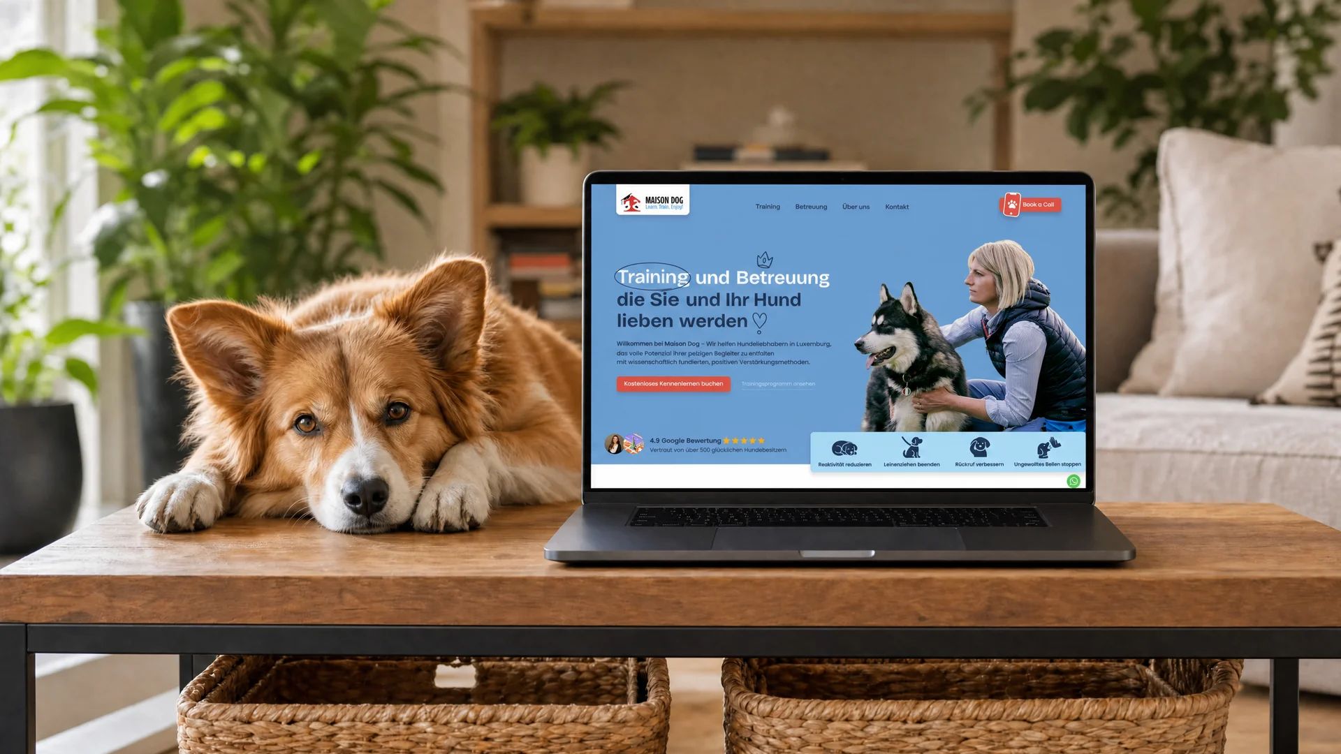 Laptop mit Website-Vorschau