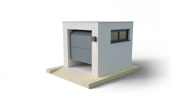 3D rendering of a ladder with tools and a helmet